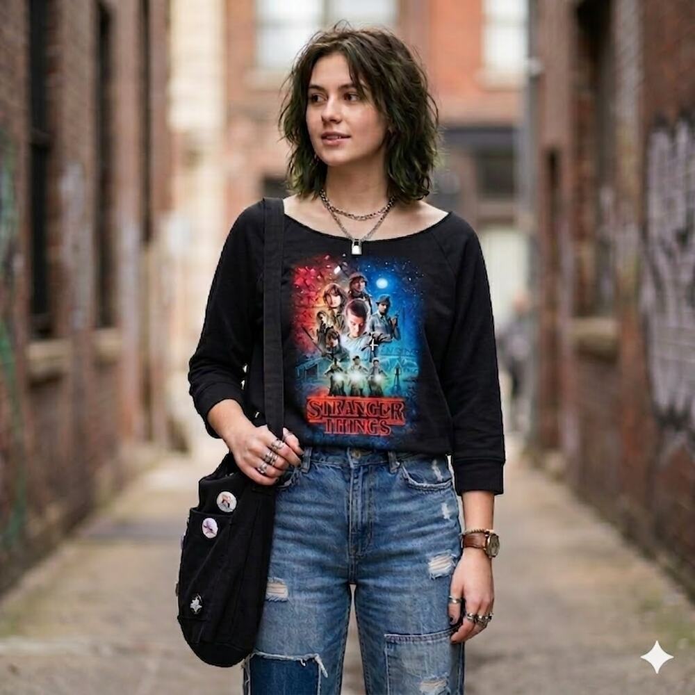 Stranger Things Netflix Official Merchandise Graphic Sweatshirt Size‎ L Sci-Fi